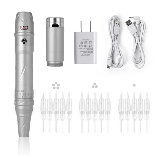 Atacado caneta de maquiagem permanente sem fio Taiwan Motor OEM 3D Microblading sobrancelha delineador de lábios com conjunto de micro agulhas nano