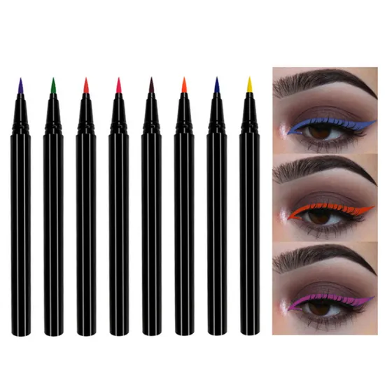 Delineador de cola fluorescente UV, cor fosca, tipo lápis delineador, caneta de tinta com ponta dura