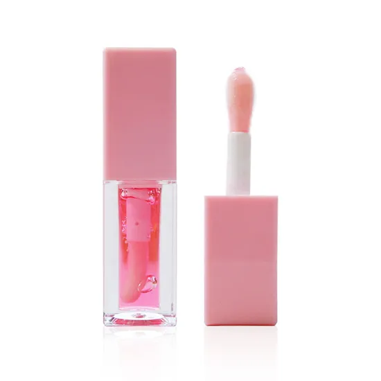Óleo labial vegano para preenchimento labial, brilho labial hidratante de marca própria, gloss labial com preenchimento labial, óleo labial