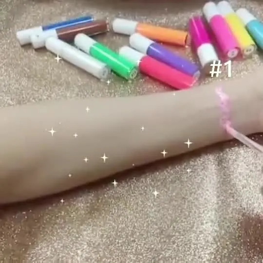 Caneta de sombra líquida colorida com logotipo de marca própria brilhante